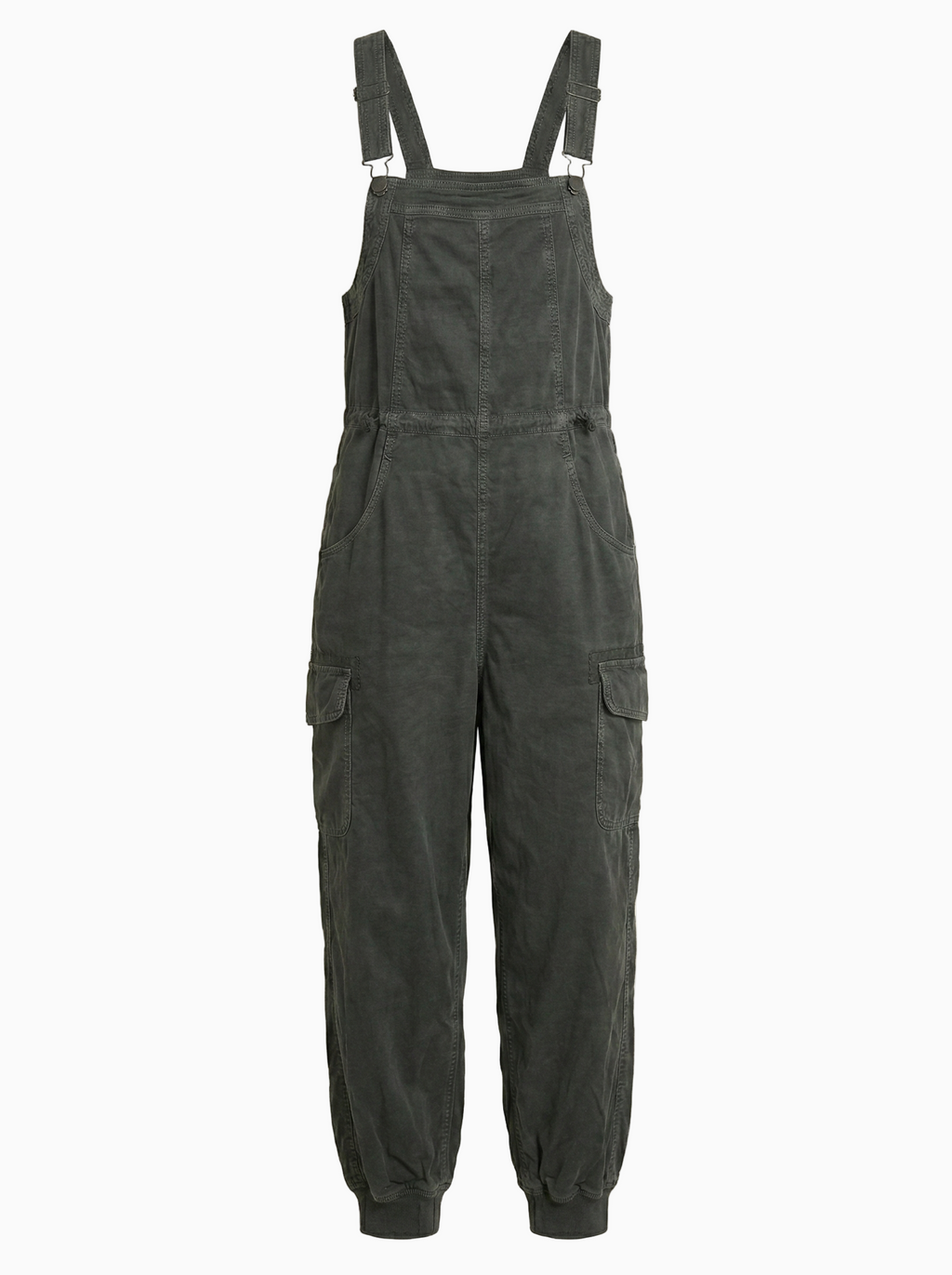 Women's Baggy Draped Cotton Cargo Overalls