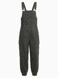 Women's Baggy Draped Cotton Cargo Overalls