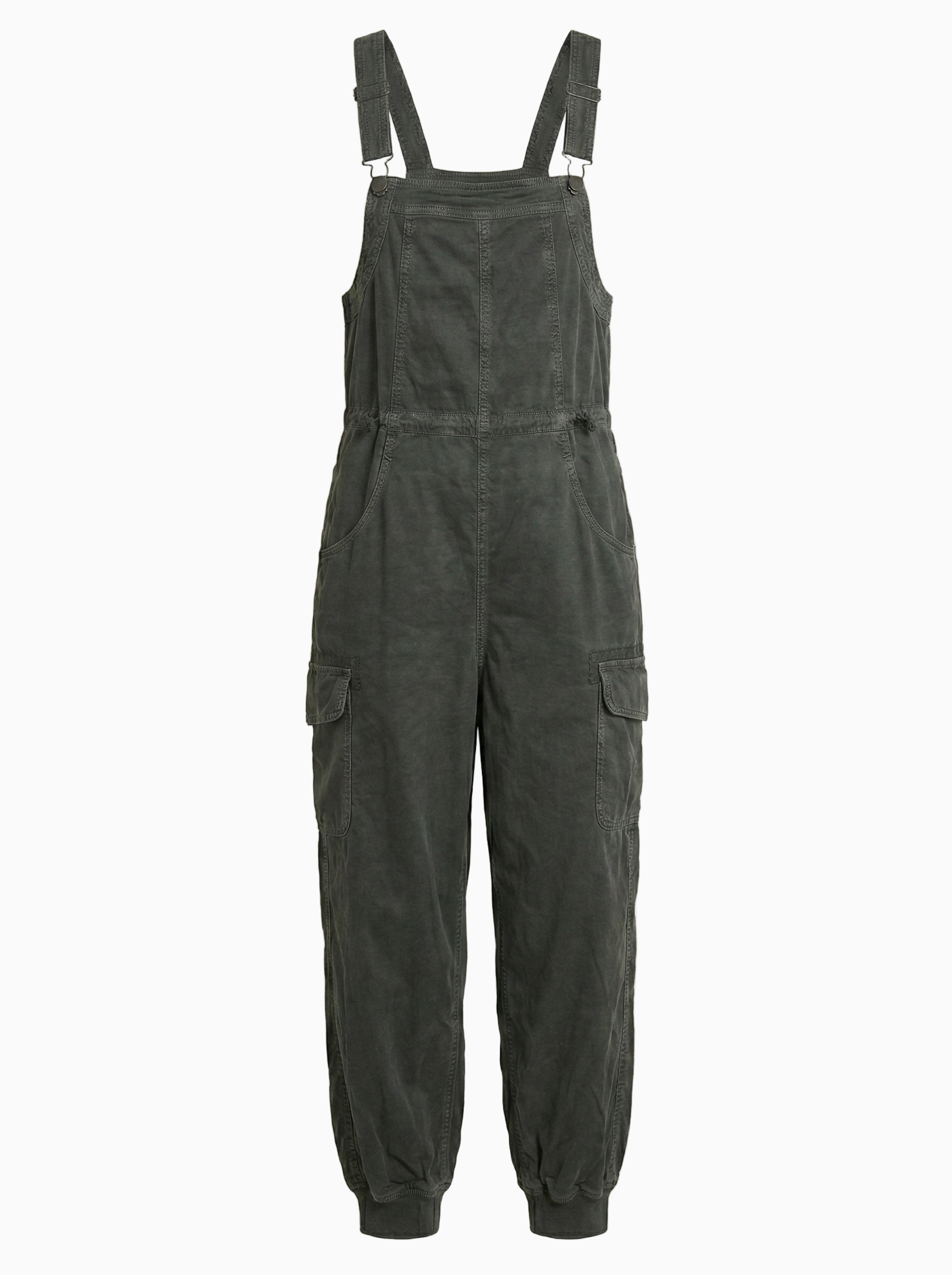 Women's Baggy Draped Cotton Cargo Overalls