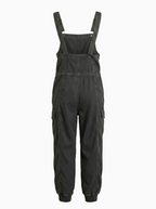 Women's Baggy Draped Cotton Cargo Overalls