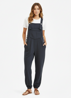 Women's Fleece Overalls with Coconut Buttons - Cotton & Polyester Blend
