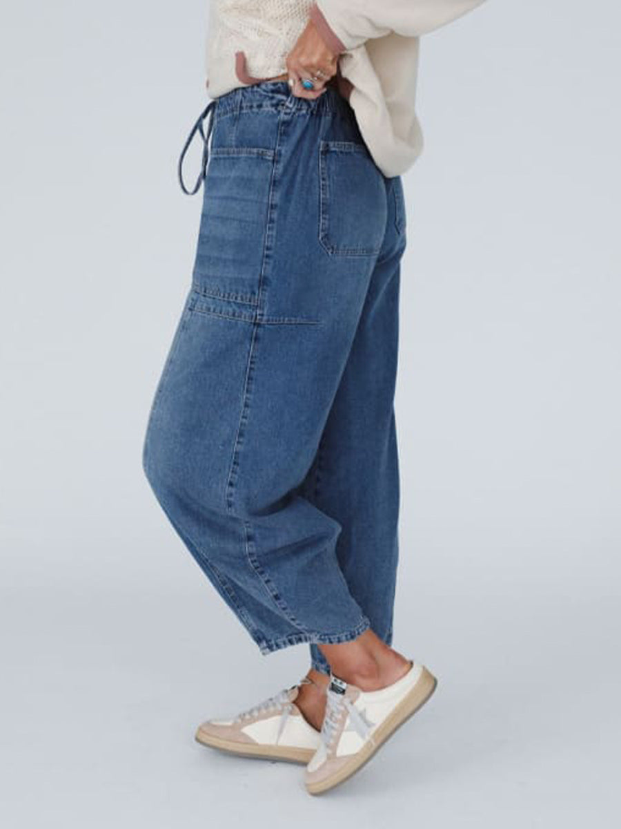 Women's Relaxed Fit Denim Drawstring Pants