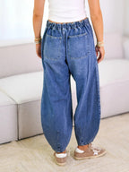 Women's Relaxed Fit Denim Drawstring Pants
