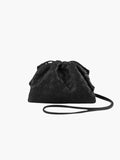 Braided Faux Leather Drawstring Bag with Woven Texture and Minimalist Design