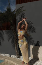 Handmade Crochet Floral Print Two-Piece Dress Set