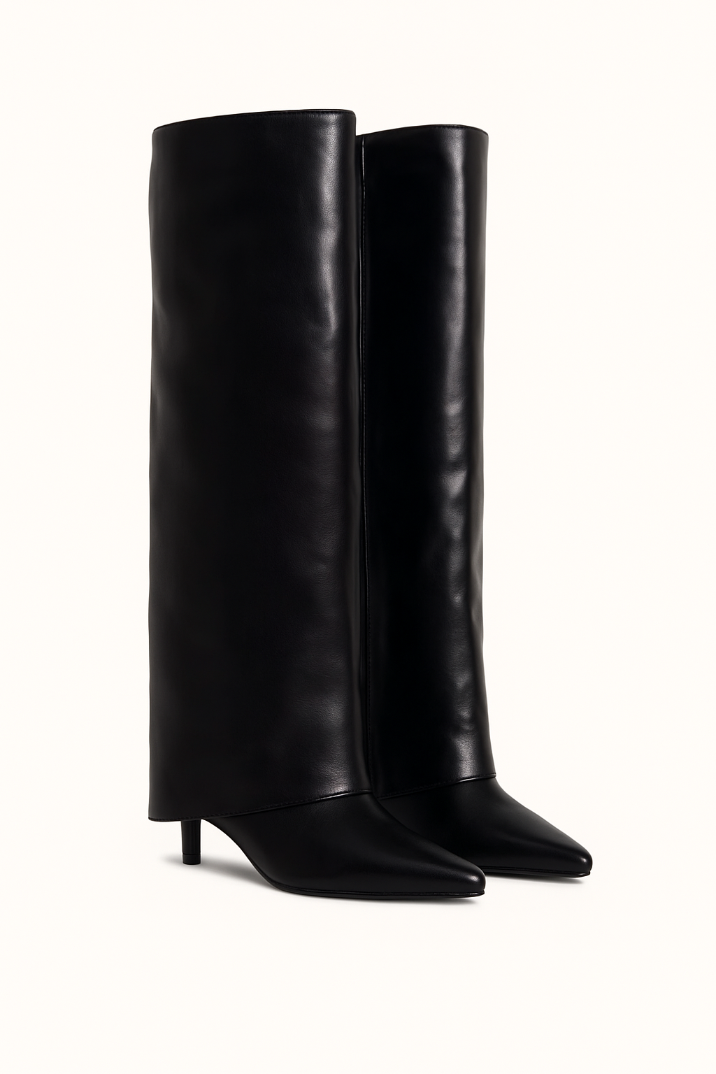 Women's Vegan Leather Knee-High Fashion Boots with 9 cm Heel