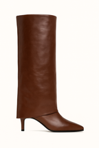 Women's Vegan Leather Knee-High Fashion Boots with 9 cm Heel