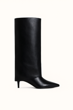 Women's Vegan Leather Knee-High Fashion Boots with 9 cm Heel