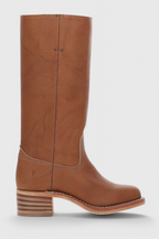 Women's Knee-High Boots with Stacked Heel and Classic Round Toe